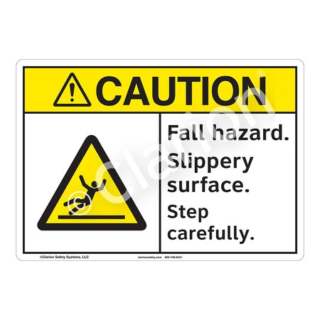 ANSI/ISO Compliant Caution/Fall Hazard Safety Signs Indoor/Outdoor Plastic (BJ) 12 X 18